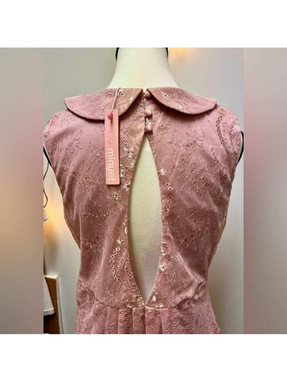 ModCloth Pink Lace Dress Large - Picture 7 of 12